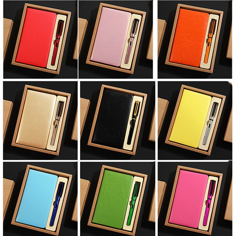 2019 Promotion In-Stock Business Gift Set Customized Office Stationery Leather Gift Business Gift Set with Notebook and Pen