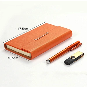 Box Packaging Custom Logo Notebook And Pen Gift Set And Usb Flash Drive 8gb