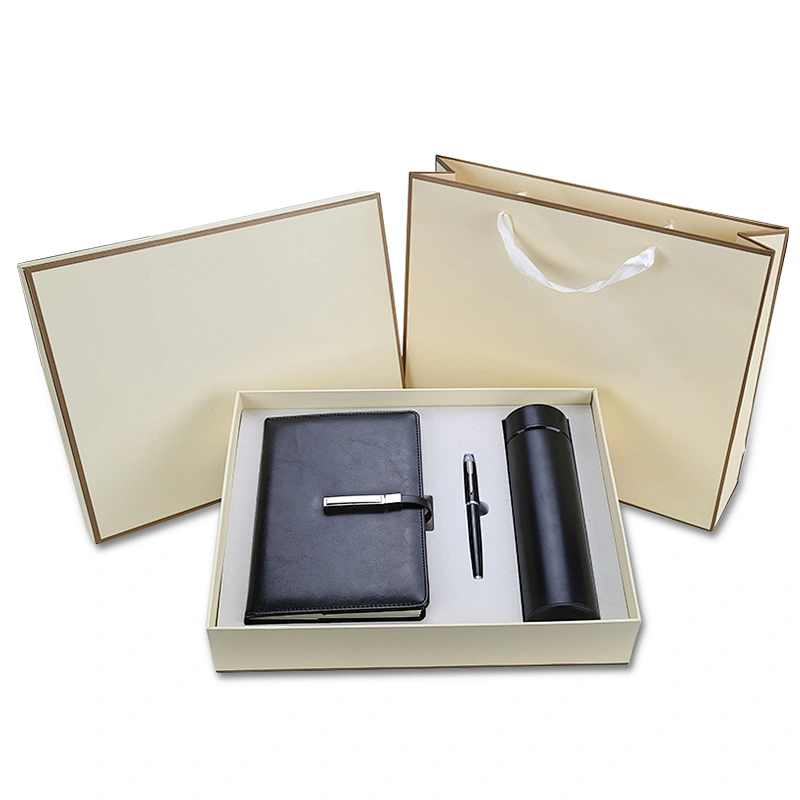 PU leather notebook gift set/water bottle set/notebook with pen set