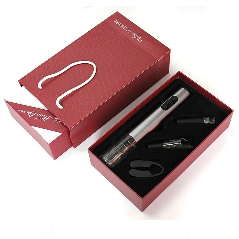Wine accessories gift set for business partner with electric wine opener