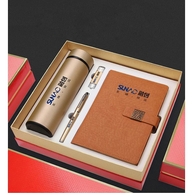 Luxury PU Leather Cover Business Notepad and Pen Stationery Gift Set