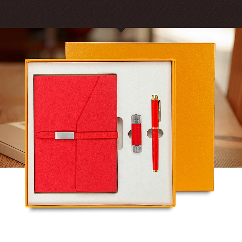 In Stock Dual-Used 8G U Disk Signature Pen and Notebook business notebook and pen gift set