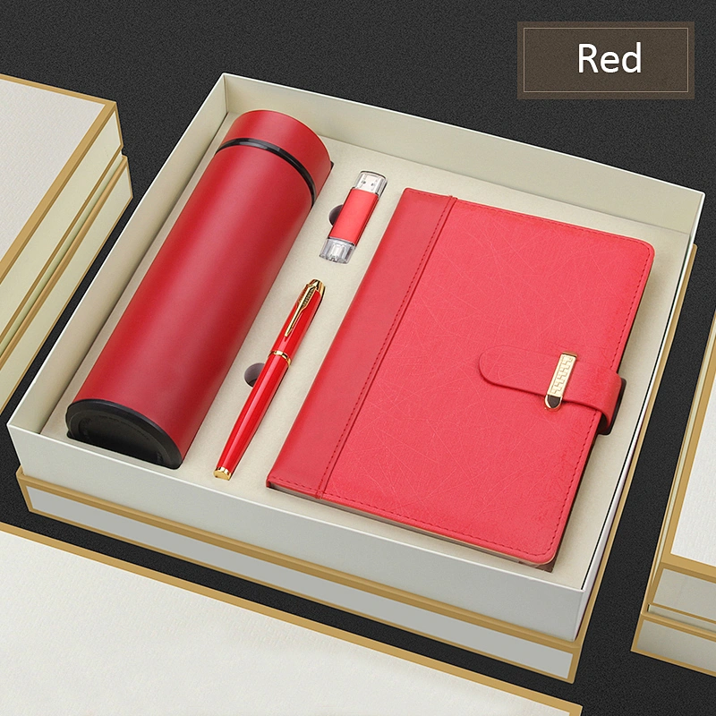 promotion gift set 500ml flask bottle notepad metal pen U disk business gift free agent distribution gifts
