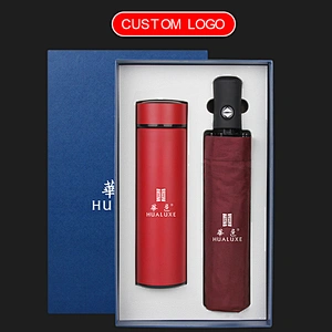 500ml flask bottle umbrella Enterprise conference business office celebration presents a practical gift set LOGO