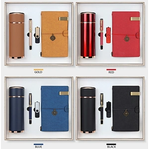 Advertising gift suitable for wholesale distribution agents 350ml flask bottle metal pen  notepad 8GB USB