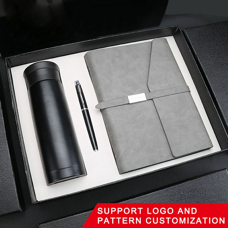 Luxury Custom Executive men and women vacuum flask notebook and pen boxed gift set