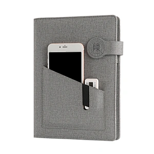 Custom logo PU leather wireless USB power bank Notebook