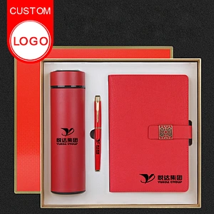 stainless steel vacuum cup notebook metal pen creative business gift set of three gift mall manufacturers system