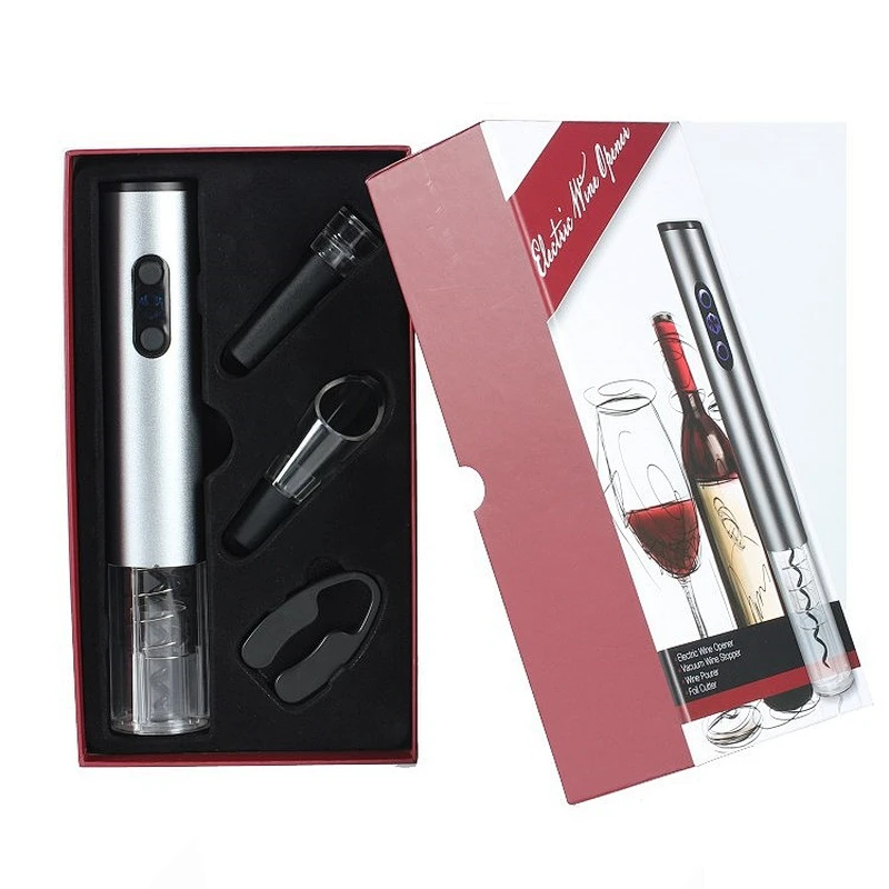 Wine accessories gift set for business partner with electric wine opener