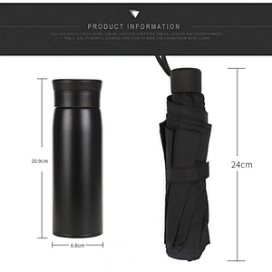 housewarming gifts 350ml flask bottle black umbrella business gift cooperation business gift set distribution