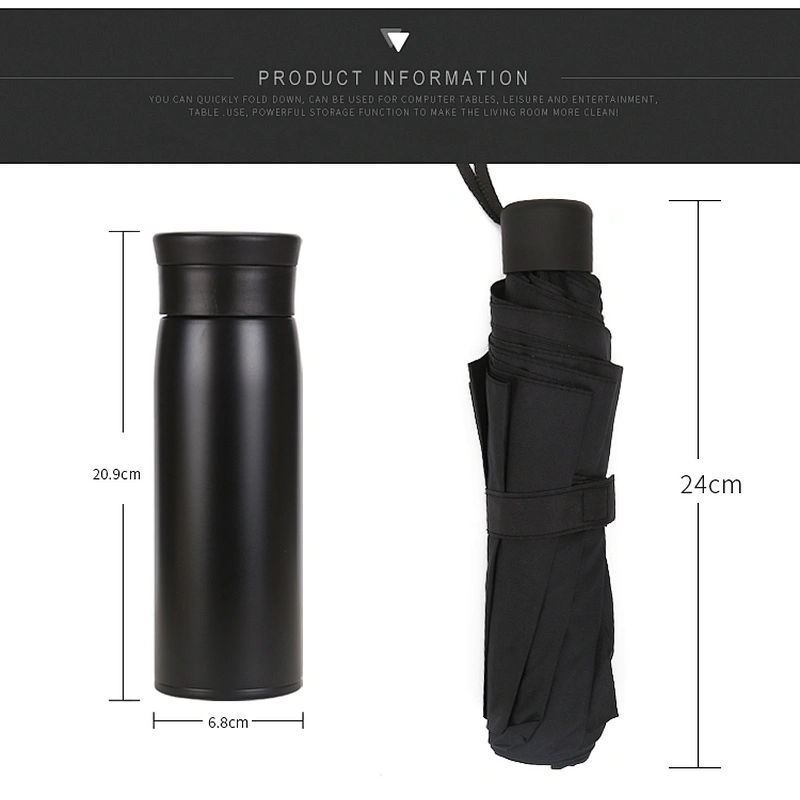 housewarming gifts 350ml flask bottle black umbrella business gift cooperation business gift set distribution