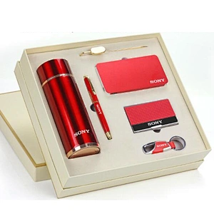 Vacuum Cup Pen Bookmark Key Chain Power Bank Card Holder Custom Corporate Business Gift Set