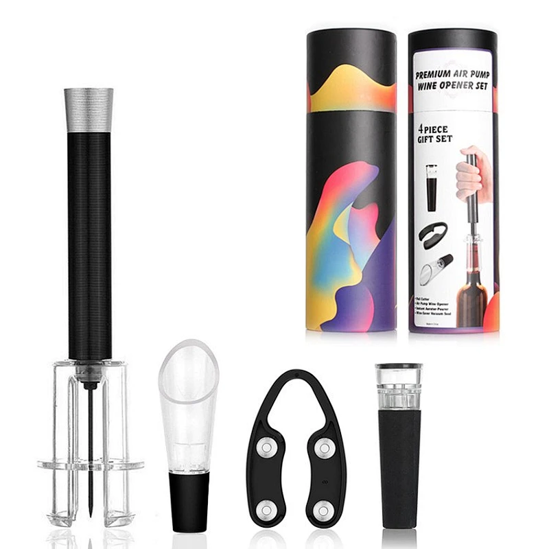 4-piece gift set new pack metal air pump opener for corporate gifts 2019