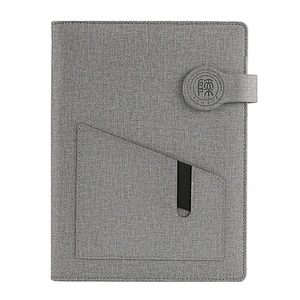 Custom logo PU leather wireless USB power bank Notebook