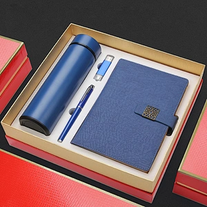 Luxury PU Leather Cover Business Notepad and Pen Stationery Gift Set