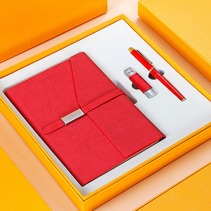 Notebook Pen U-Disk Gift Set China Supplier in-Stock Customized Logo Business Office Gift Set