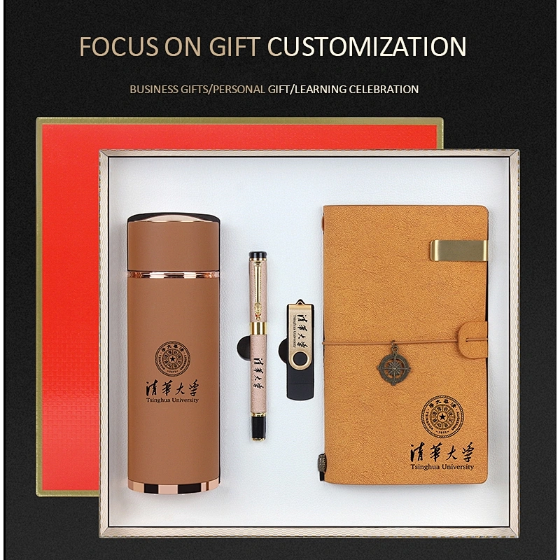 Gift agent distribution wholesale distribution agents 350ml flask bottle metal pen notepad 8GB USB stationary gift set