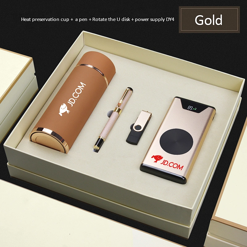350ml flask bottle metal pen 8GB USB 10000mah powerbank Cross-border wholesale gift anniversary gift boxes