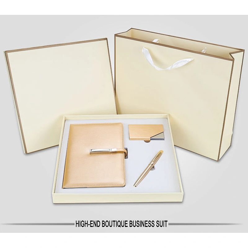 annual meeting card holder roller pen A5 notepad business gift set  wholesale agent distribution customized logo