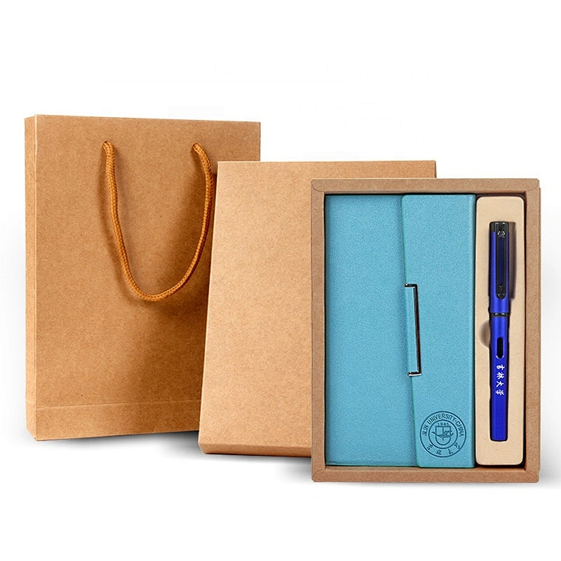 Pu Leather Promotional Gift Set Notebook With Pen Holder For Promotional Notebook Gift Set