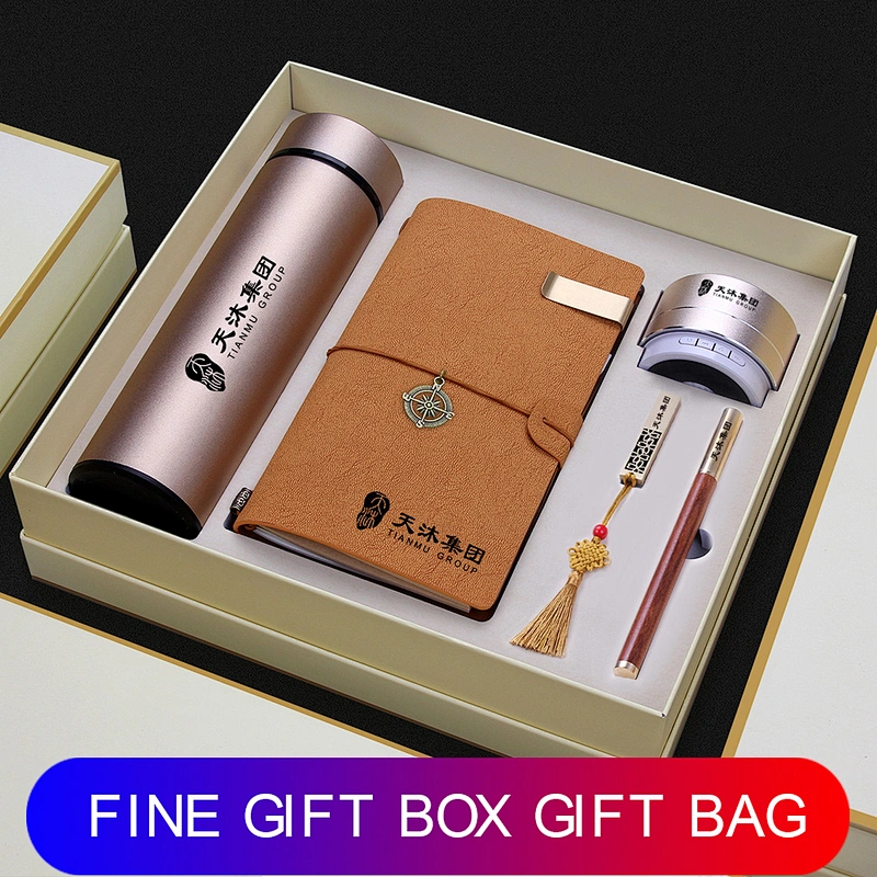 wholesale distribution 500ml flask bottle wooden pen notepad 8GB USB wireless bluetooth speaker gifts china supplier