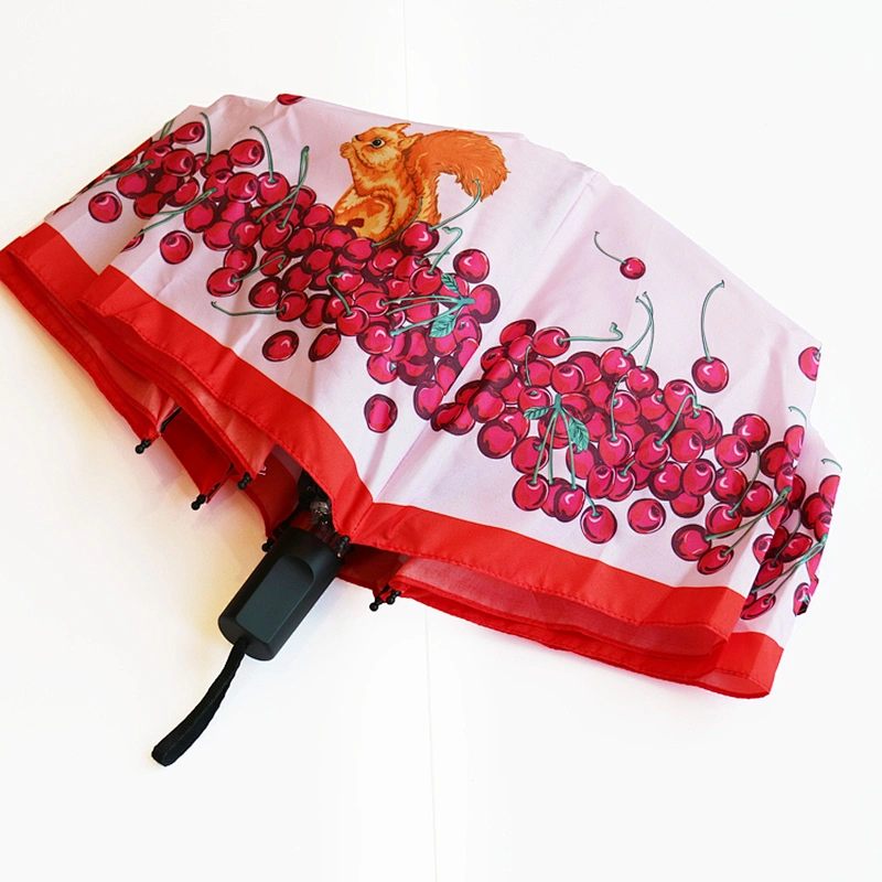 Windproof Light Compact Flower custom print outdoor umbrella