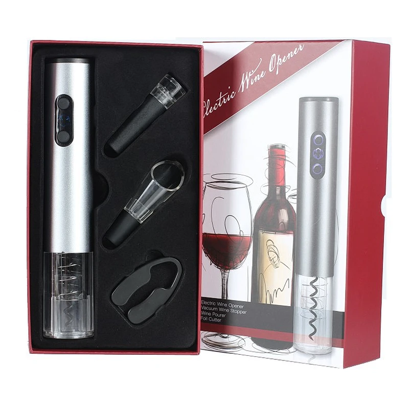 Wine accessories gift set for business partner with electric wine opener