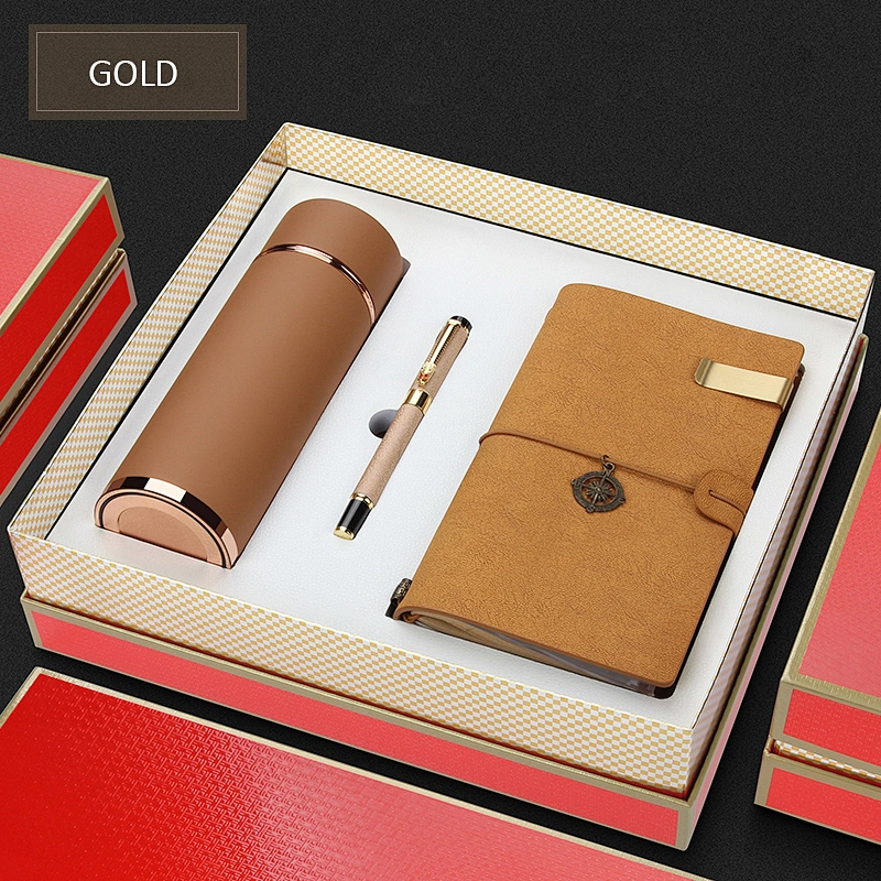 birthday gifts 350ml flask bottle metal pen notepad Cross-border wholesale agent distribution award-giving souvenirs