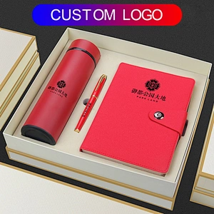 500ml flask bottle notepad metal pen business gift set cooperation business gift set distribution trade fair gifts