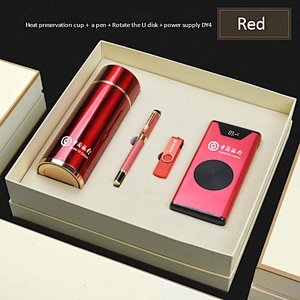 350ml flask bottle metal pen 8GB USB 10000mah powerbank Cross-border wholesale gift anniversary gift boxes