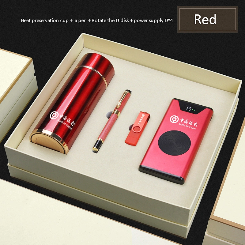 350ml flask bottle metal pen 8GB USB 10000mah powerbank Cross-border wholesale gift anniversary gift boxes
