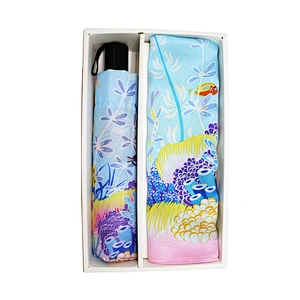 Nile Riverside Silk scarf and Art Umbrella Suit set