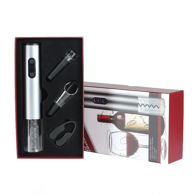 Wine accessories gift set for business partner with electric wine opener
