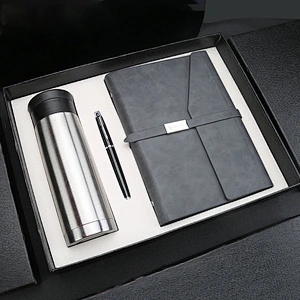 Luxury Custom Executive men and women vacuum flask notebook and pen boxed gift set