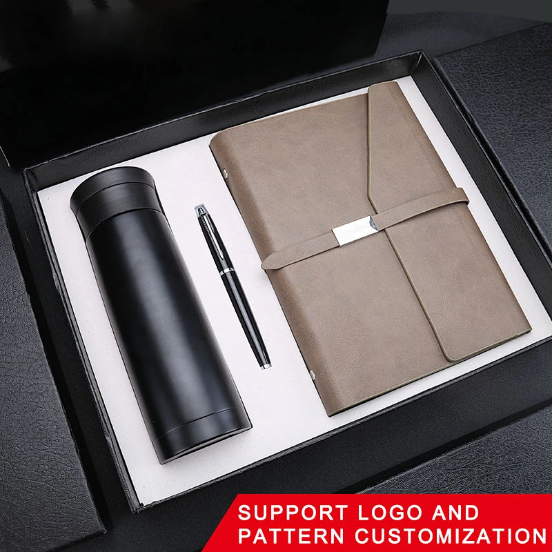 flask gift set annual meeting notebook 350ml flask bottle notepad roller pen business gift agent gift manufacturers merchants