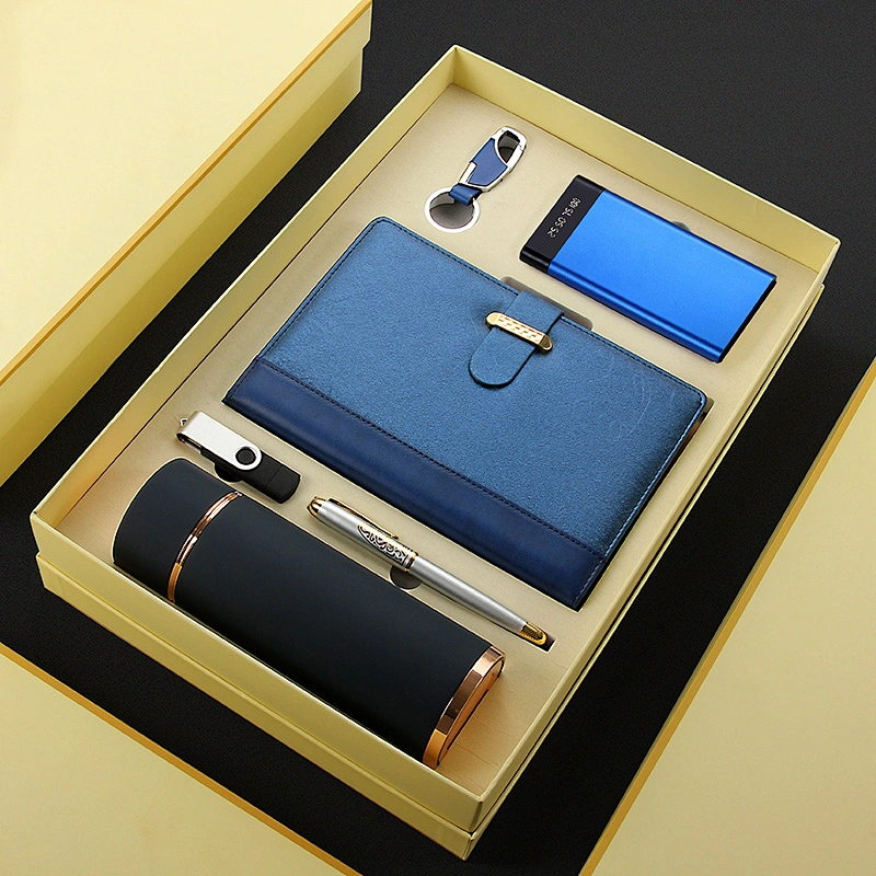 Six-piece set gift set for business partner with 10000mah powerbank 8GB USB keychain