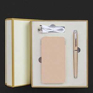Company annual meeting gift set data cable powerbank pen set Advertising gift for wholesale distribution