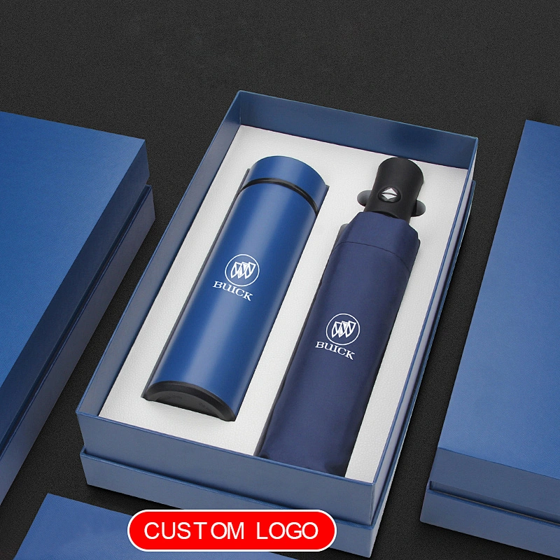 500ml flask bottle umbrella Enterprise conference business office celebration presents a practical gift set LOGO
