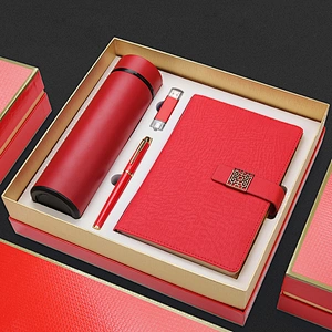 Luxury PU Leather Cover Business Notepad and Pen Stationery Gift Set