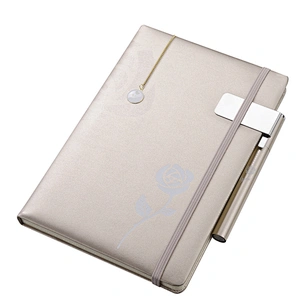 Classical vacuum kettle 1L with business notebook and metal bookmark for corporate gift