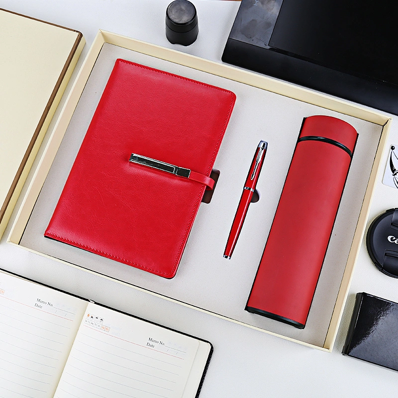 500ml stainless steel vacuum roller pen notepad business gift set Cross-border wholesale agent distribution customized logo
