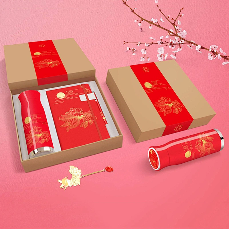 Promotional Wholesale Luxury Gift Set Vacuum Cup Notebook Set Insurance Airline Beauty Company Business Gift