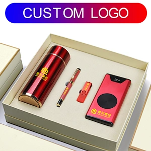 350ml flask bottle metal pen 8GB USB 10000mah powerbank Cross-border wholesale gift anniversary gift boxes