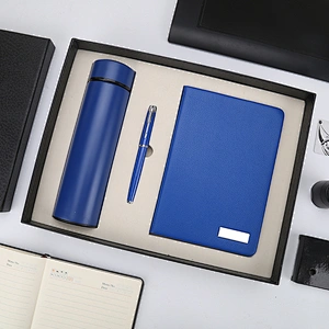 stationary gift set 500ml stainless steel vacuum metal pen notepad business gifts agent distribution franchise