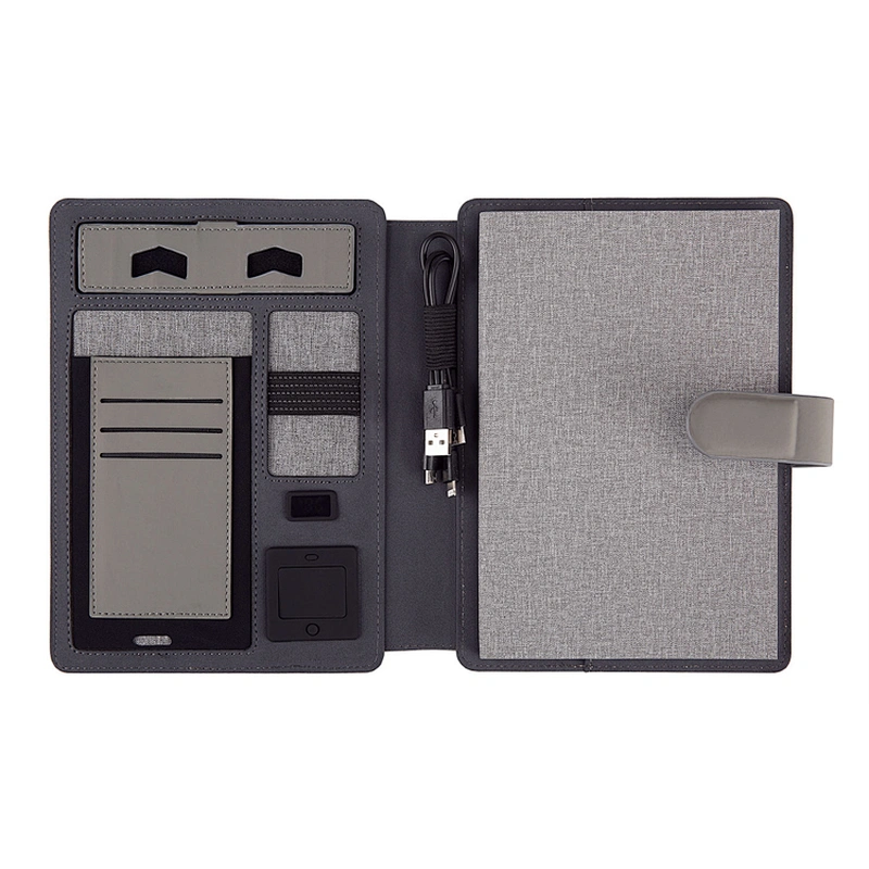 2019 New Hardcover Pu Leather Agenda USB And Power Bank notebook