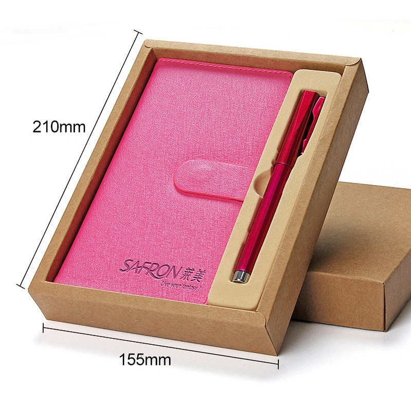 Men business gift customized logo thin leather notebook business