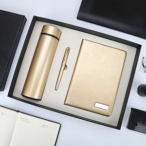 stationary gift set 500ml stainless steel vacuum metal pen notepad business gifts agent distribution franchise
