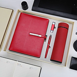 8G USB 500ml flask card holder roller pen A5 notepad meeting business gift set  wholesale agent distribution customized logo
