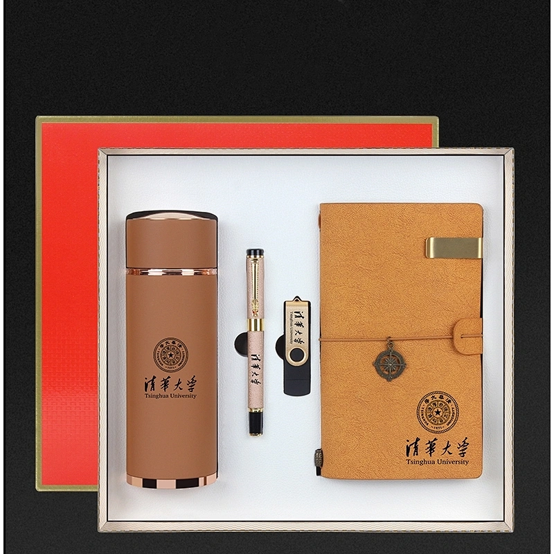 Gift agent distribution wholesale distribution agents 350ml flask bottle metal pen notepad 8GB USB stationary gift set