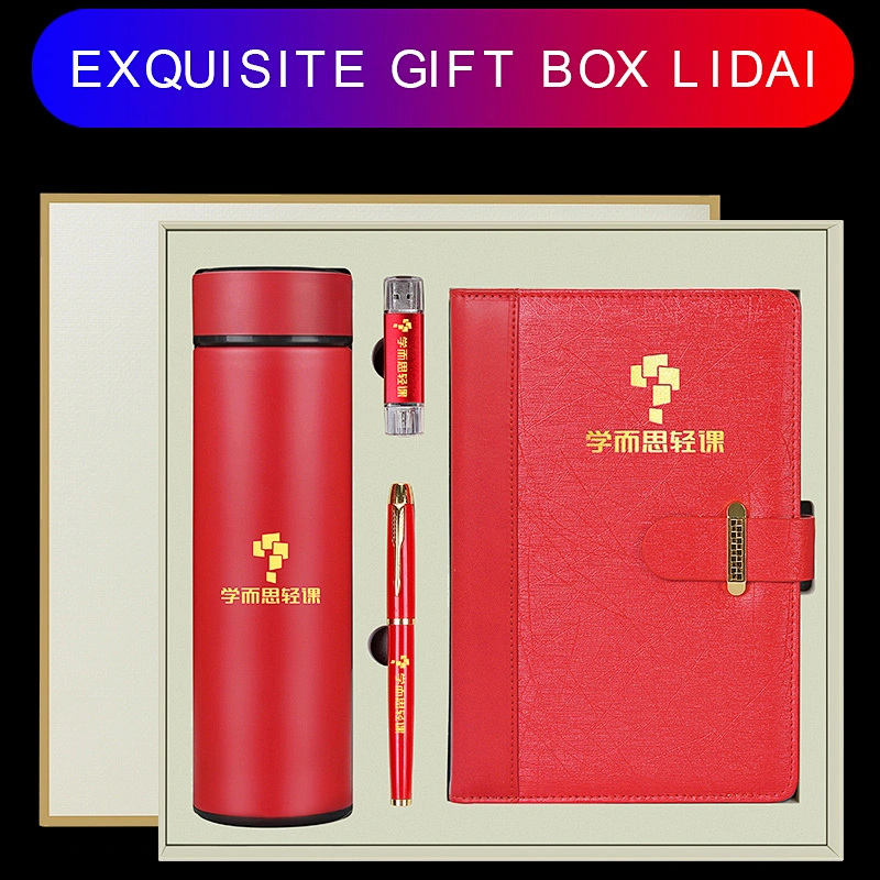 promotional products 500ml flask bottle notepad metal pen U disk free agent manufacturers promotion gift set